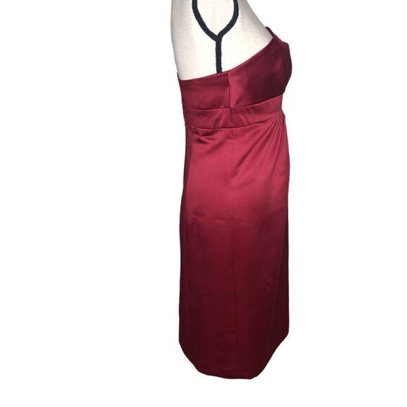 Alfred Angelo Wine Red Satin Strapless Occasion /Bridesmaid Dress - Picture 3 of 10